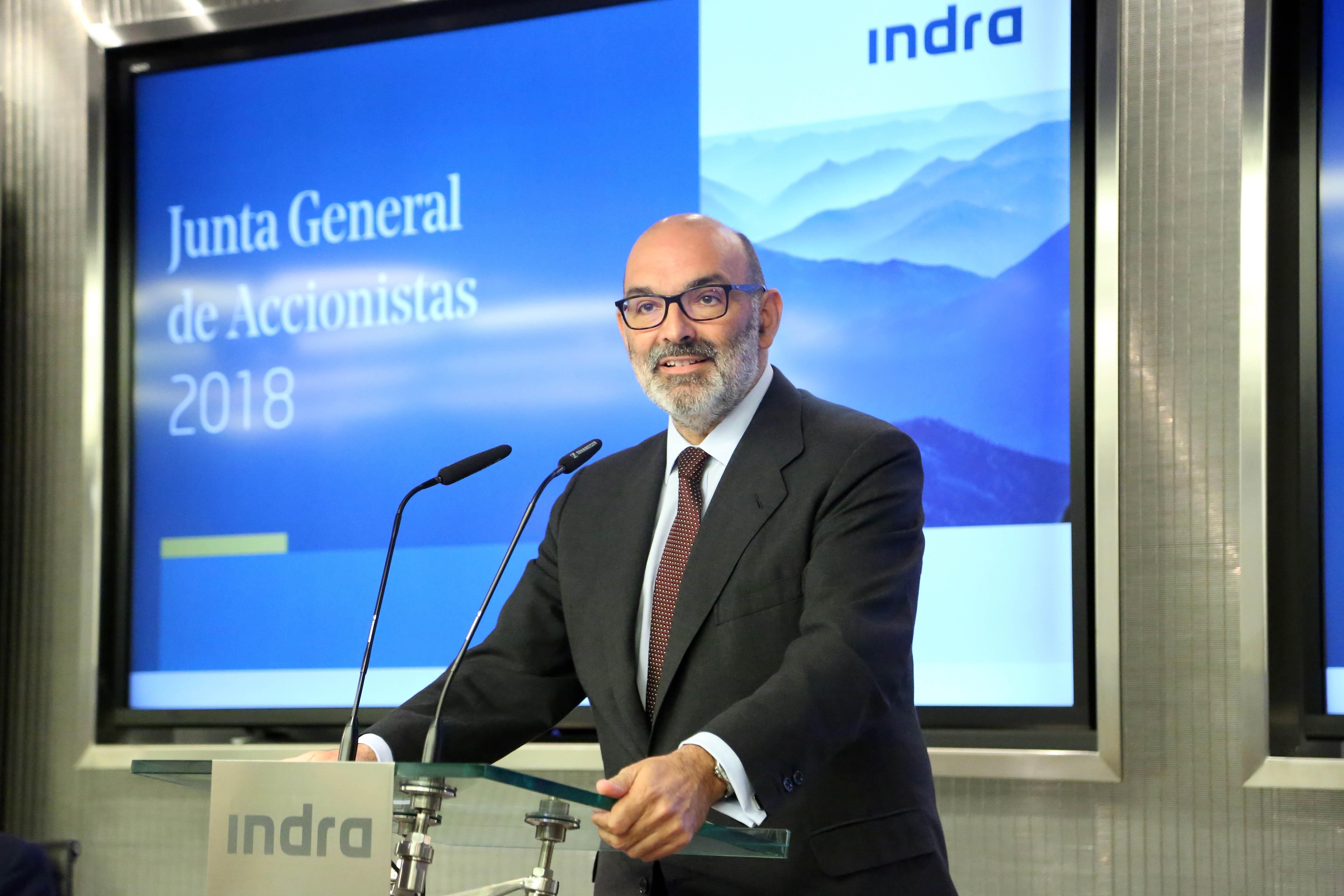 Fernando Abril Martorell, presidente de Indra, en la junta general de accionista . Imagen de archivo- Indra