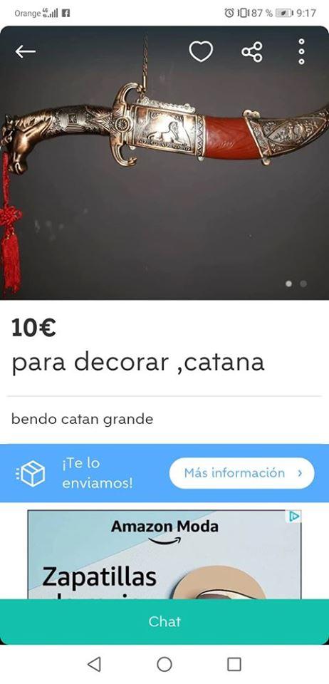 Para decorar, catana