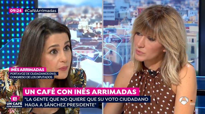 Arrimadas durante su entrevista con Susanna Griso en 'Antena 3'.