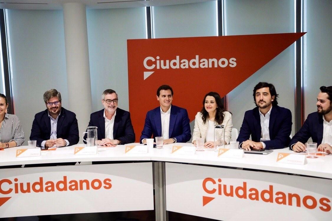 Albert Rivera en una reunión de la Ejecutiva de Ciudadanos