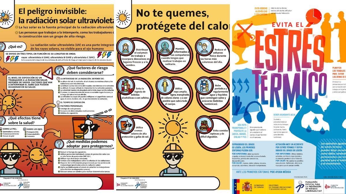 Carteles relacionados con las medidas preventivas ante las altas temperaturas