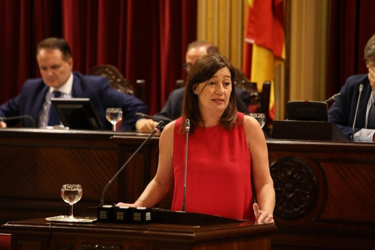 La presidenta del Govern Francina Armengol durante la segunda jornada del debate de investidura-Europa Press