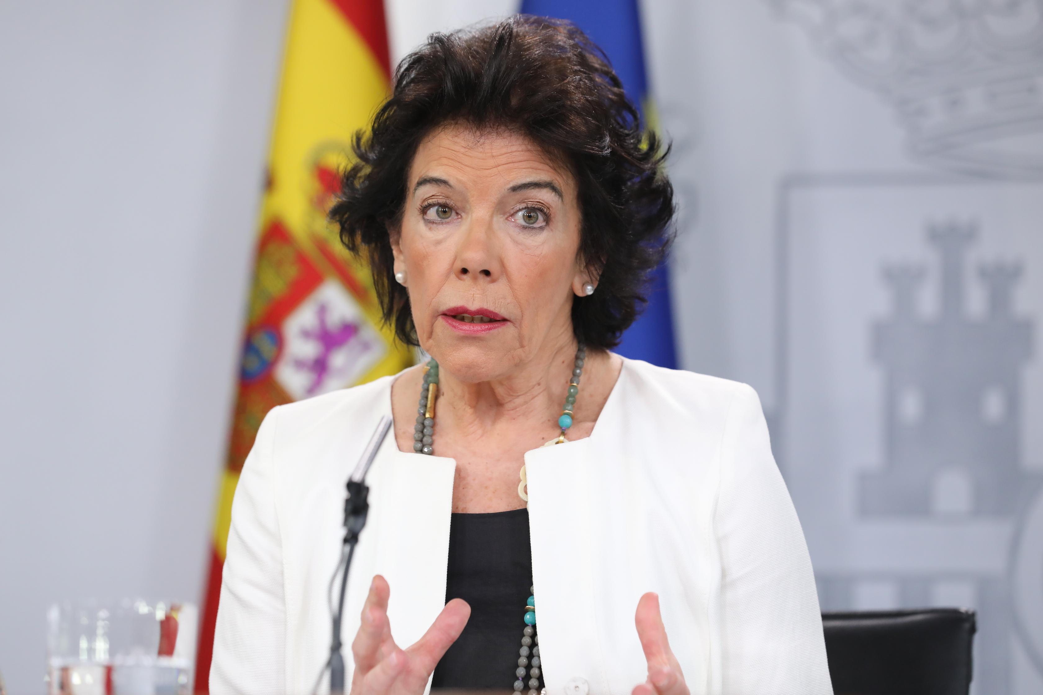 La ministra Portavoz y de Educación y Formación Profesional en funciones Isabel Celáa