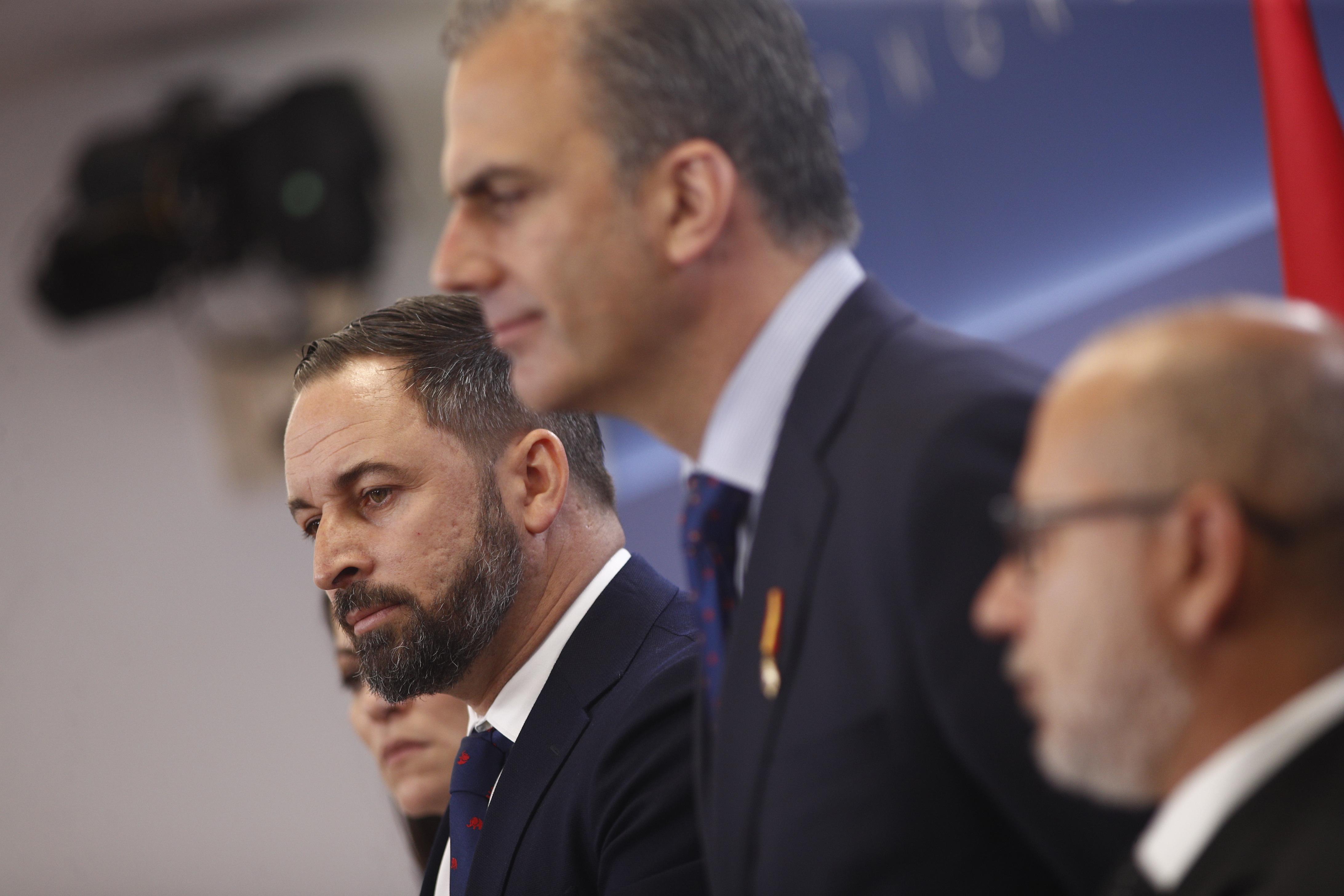 Santiago Abascal y Javier Ortega Smith comparecen en el Congreso