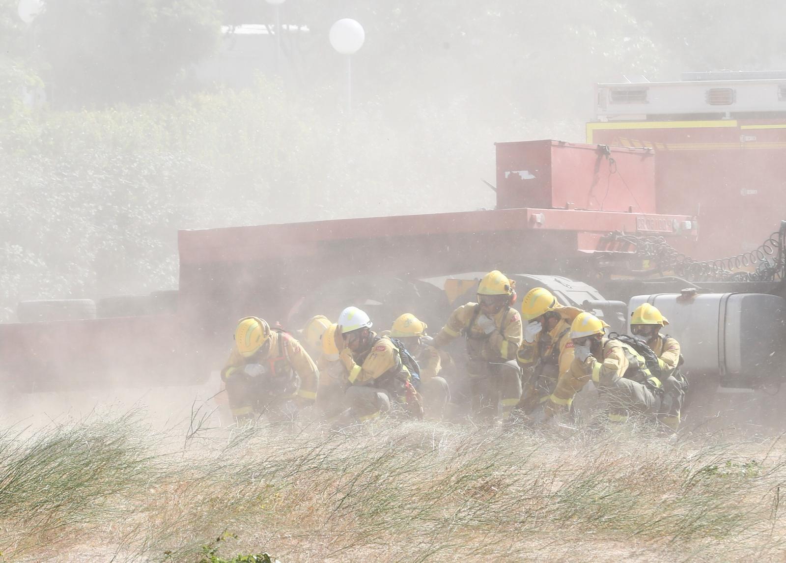 Miembros del equipo de bomberos de la Comunidad de Madrid.