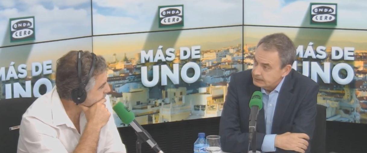 José Luis Rodríguez Zapatero, durante la entrevista en Onda Cero.
