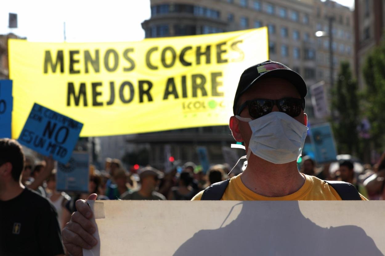 Imagen de una protesta por Madrid Central