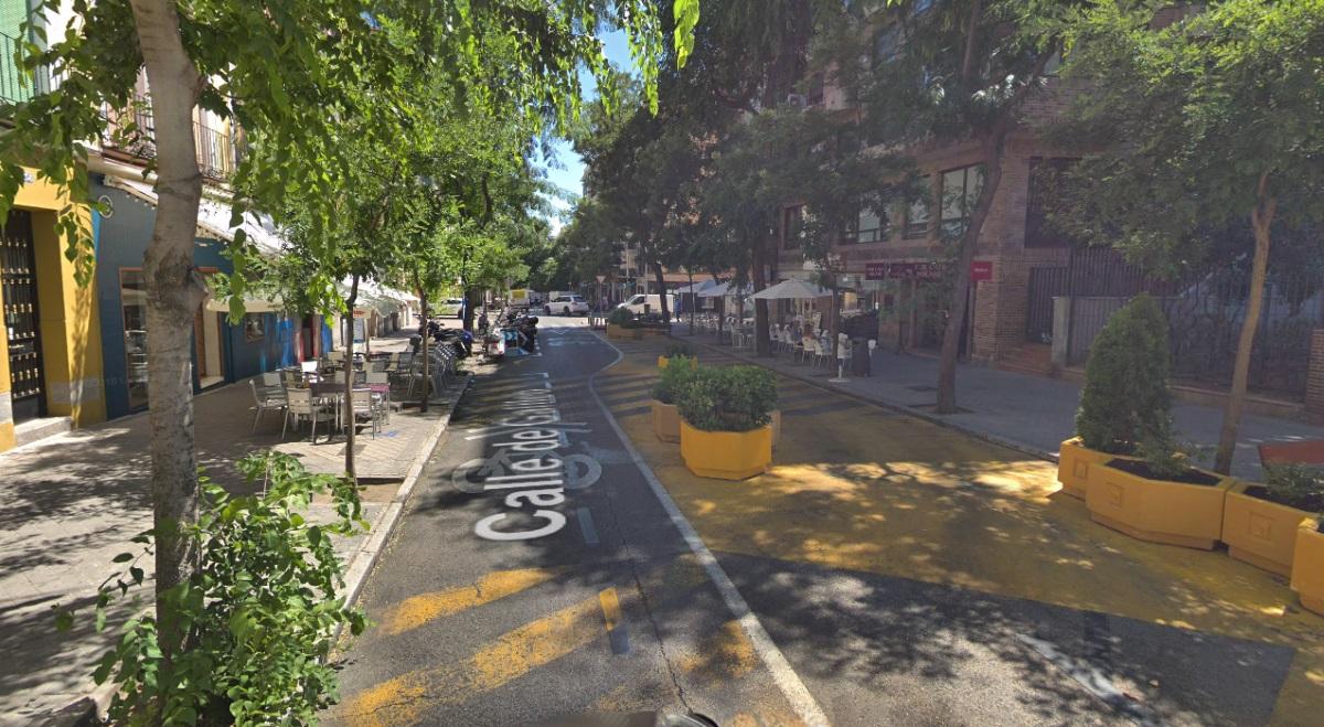Zona peatonal calle Galileo en Chamberí. Fuente Google Maps