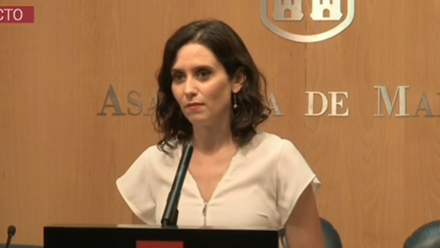 Isabel Diaz Ayuso comparece  tras reunirse con el presidente de la Asamblea de Madrid.