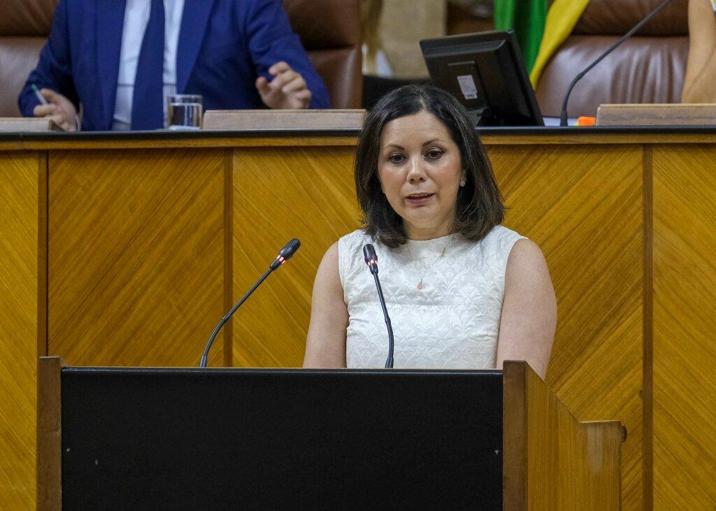 La diputada de Vox Ángela Mulas, este jueves en el Parlamento.