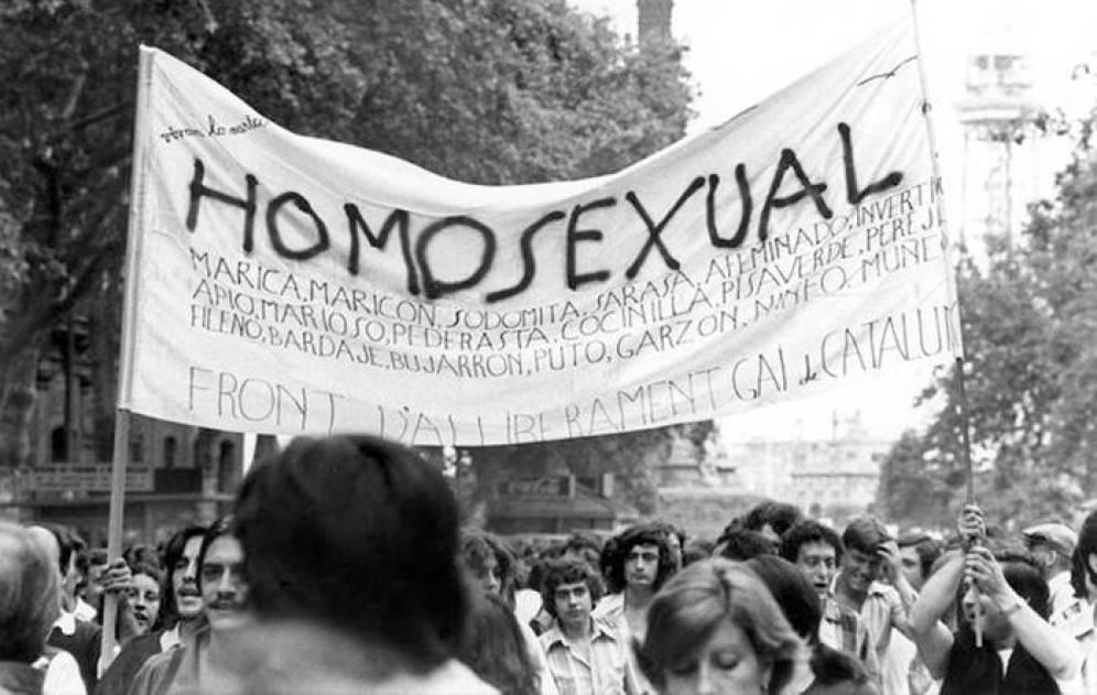 Primera manifestación de liberación homosexual en Barcelona (FAGC). 
