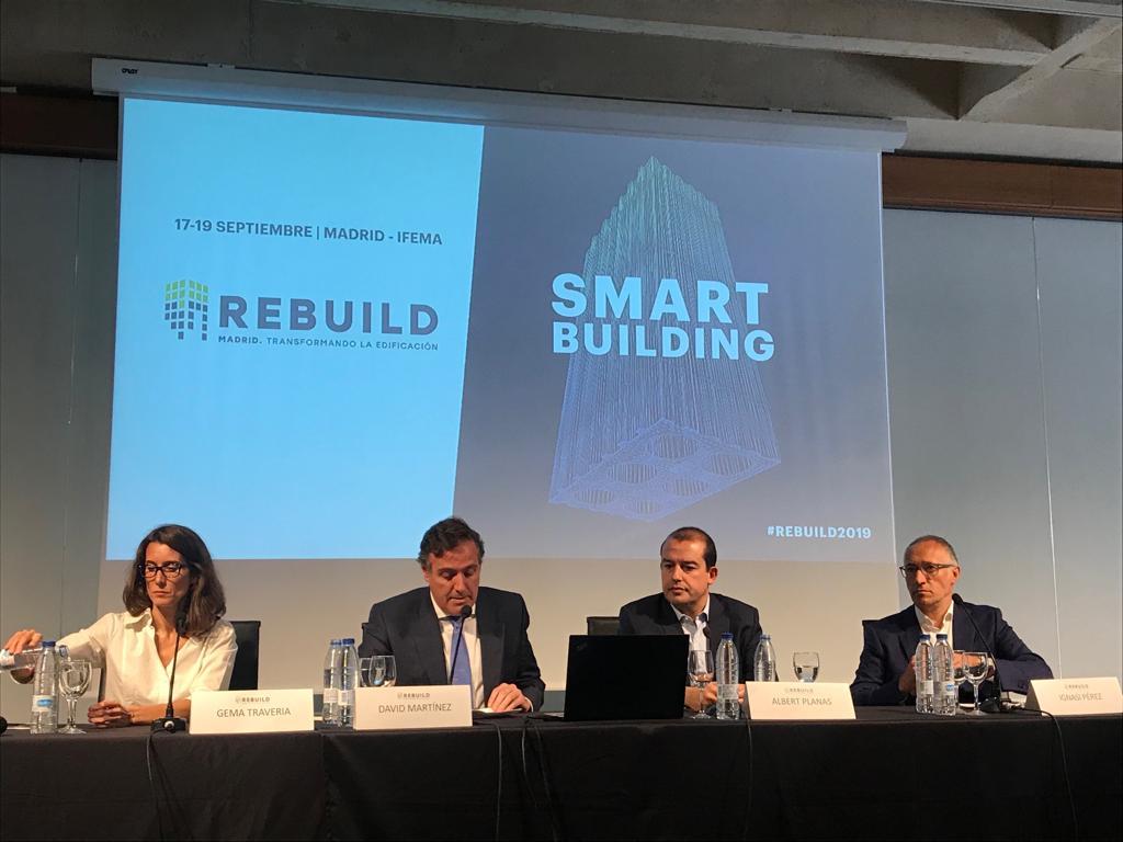 Gema Traveria, directora de la feria de Rebuild; David Martinez, presidente de Rebuild; Albert Planas, director general de Rebuild; e Ignasi Pérez, director del congreso de Rebuild;