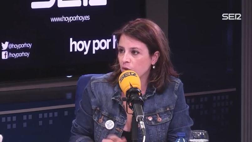 Adriana Lastra, en los estudios de la Cadena SER