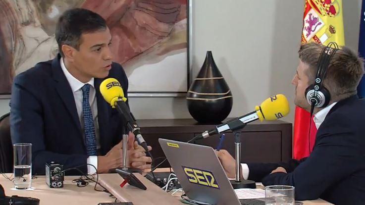Pedro Sánchez, durante su entrevista en la Cadena SER