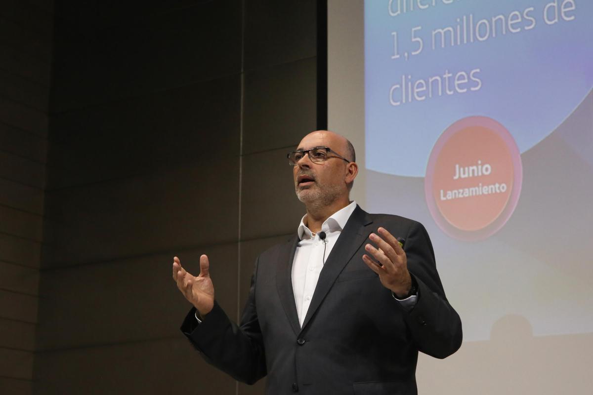 Imagen de archivo del presidente de Telefónica España, Emilio Gayo, durante la presentación de las iniciativas de la compañía para los próximos meses (Europa Press)