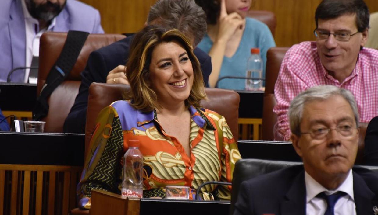 Susana Díaz, en un Pleno del Parlamento andaluz.