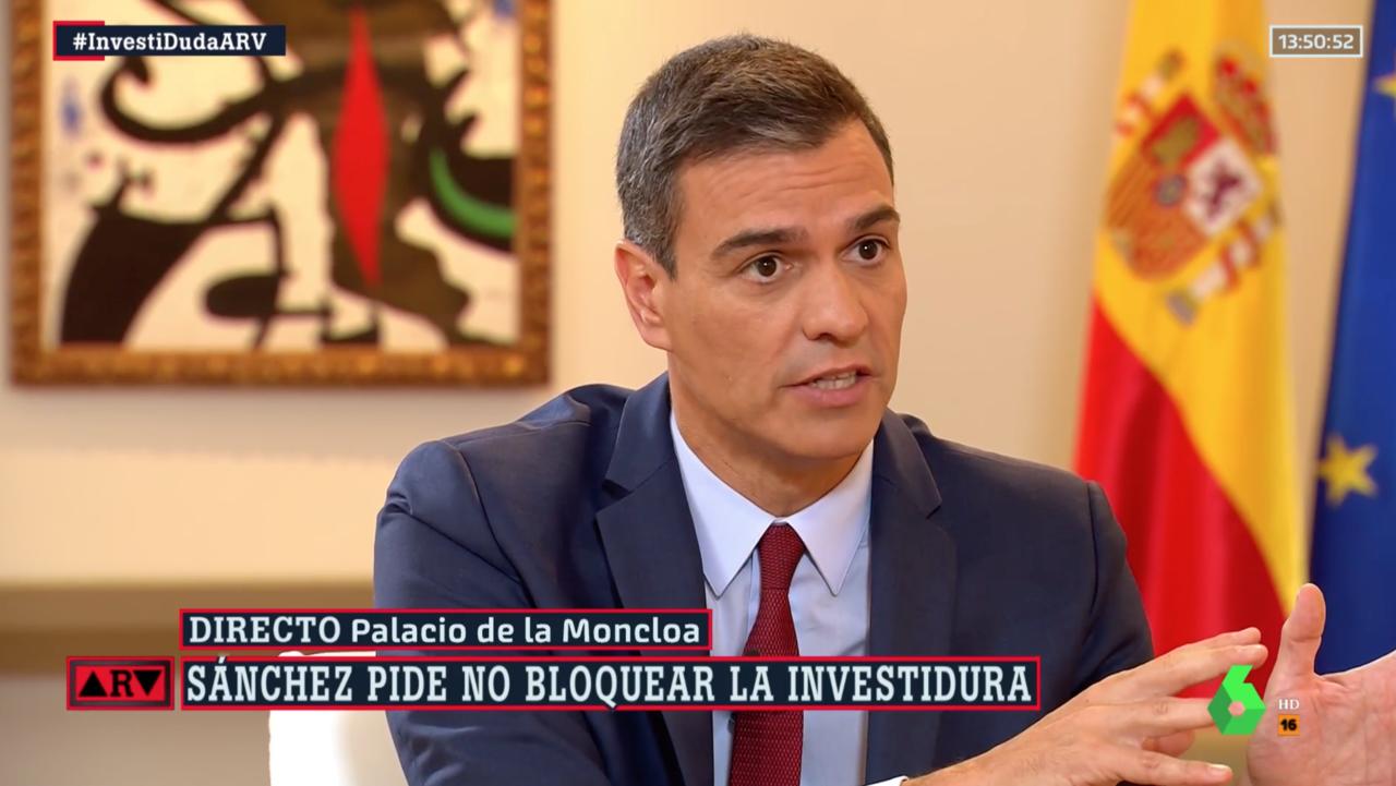 Pedro Sánchez, durante su entrevista con Antonio García Ferreras en 'Al Rojo Vivo'