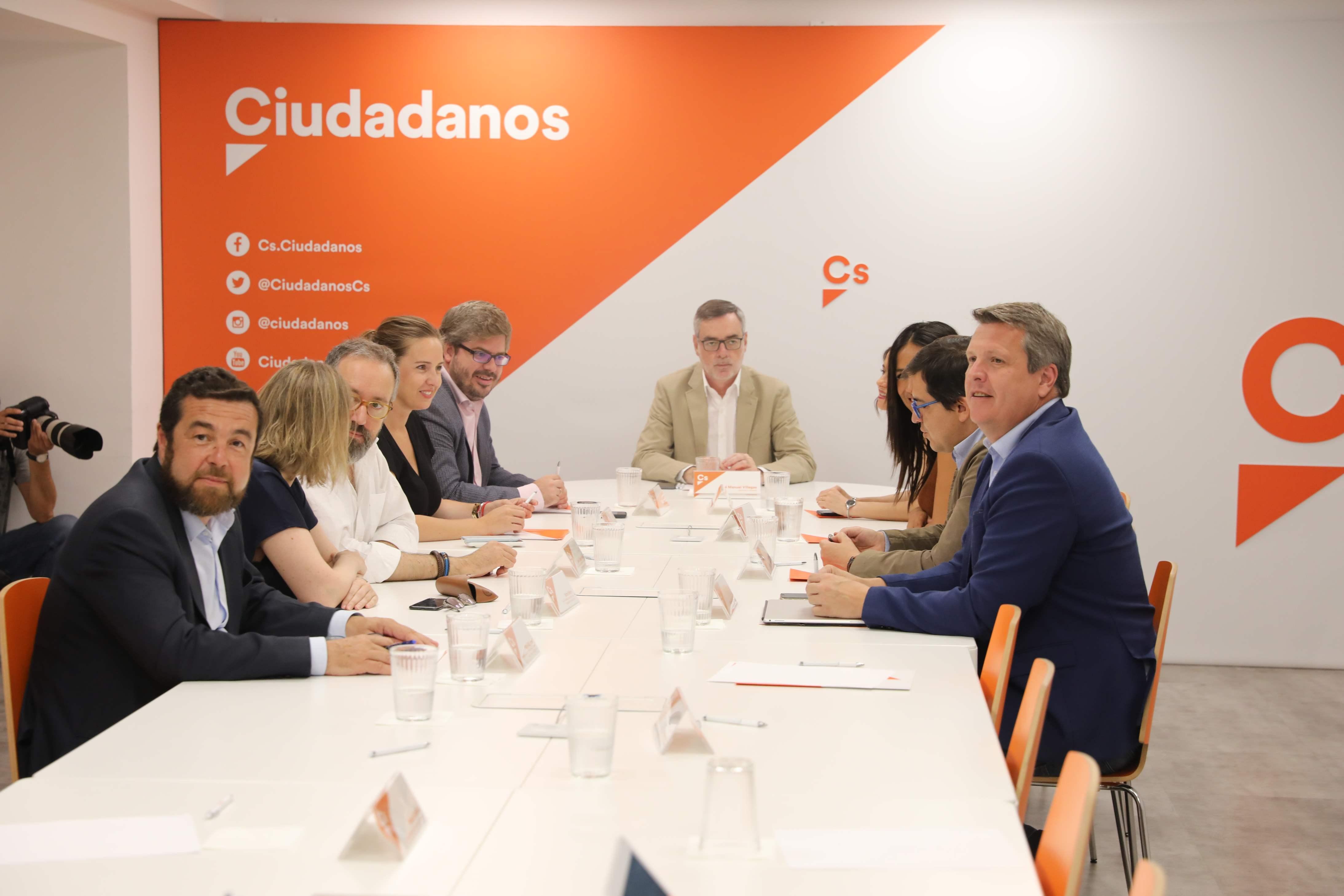 El secretario general de Ciudadanos José Manuel Villegas preside una reunión del Comité Permanente del partido-Europa Press