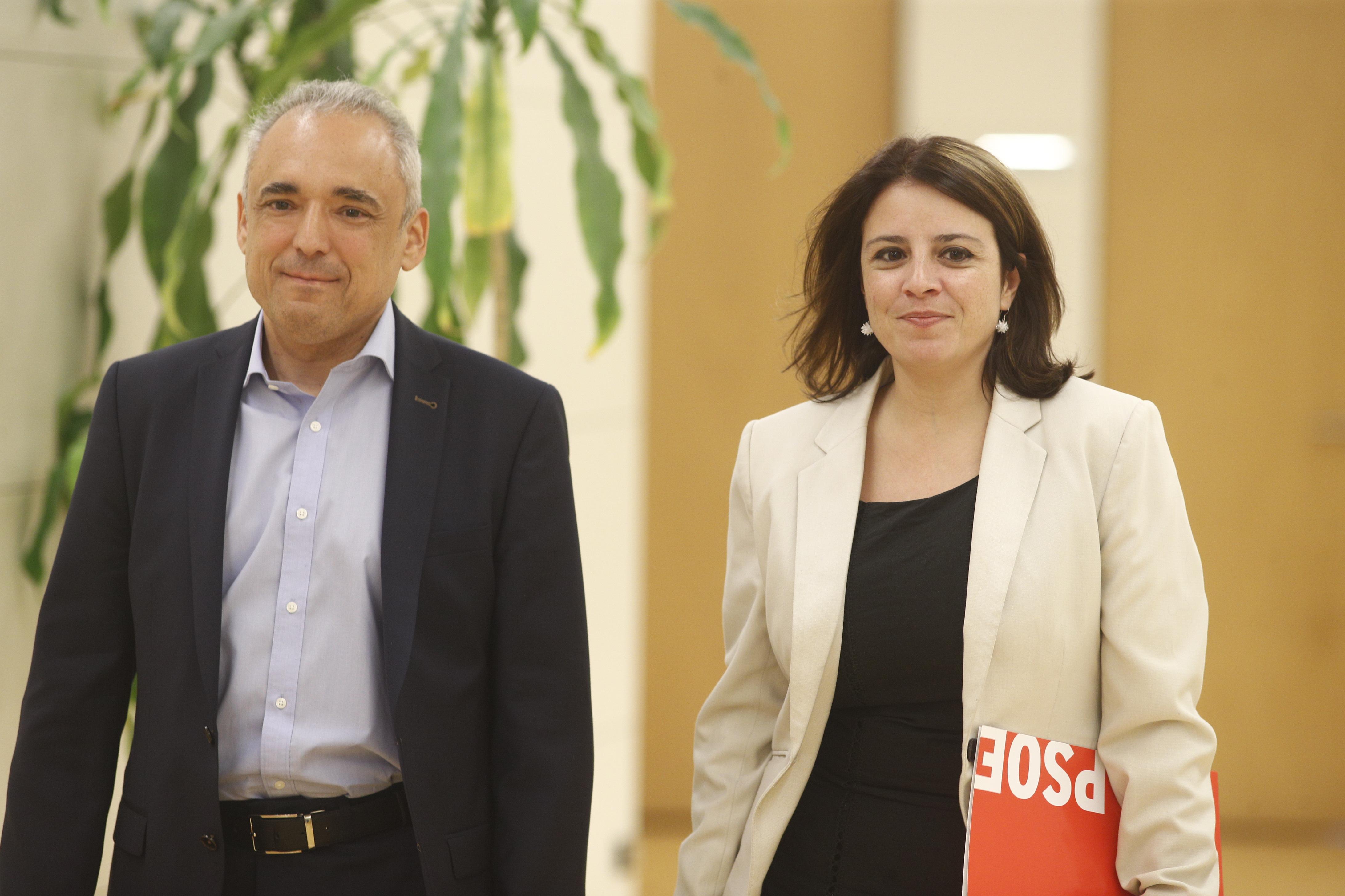 l secretario general del Grupo Socialista en el Congreso Rafael Simancas; y la vicesecretaria general del PSOE y portavoz del partido en el Congreso Adriana Lastra