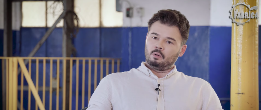 Gabriel Rufián en su canal de YouTube, 'La Fábrica'