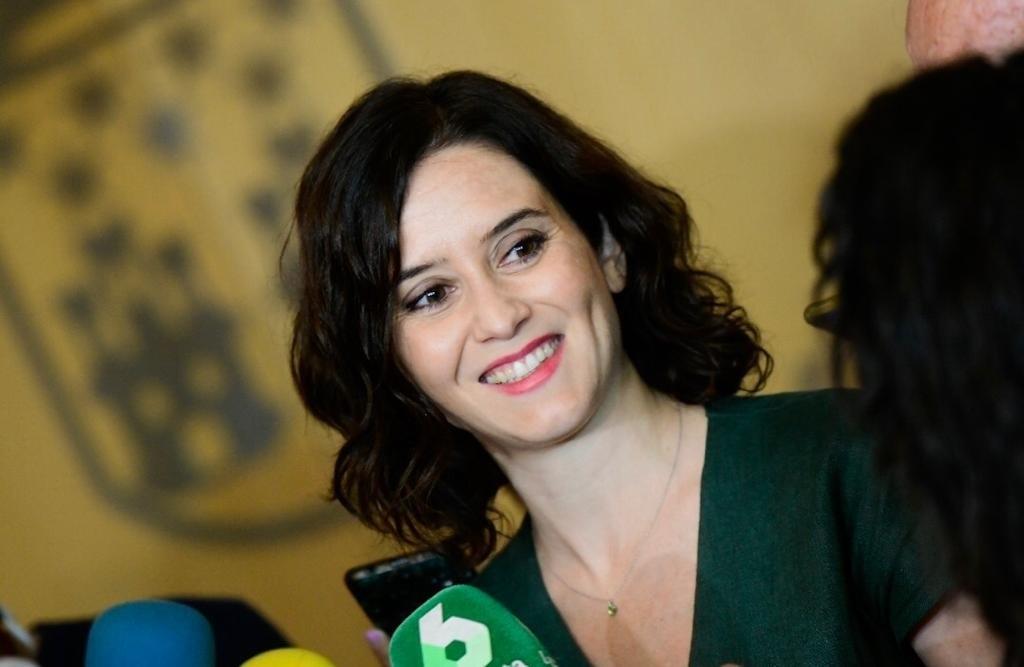 La candidata del PP a la Comunidad de Madrid Isabel Díaz Ayuso hace declaraciones ante los medios en la Asamblea-Europa Press