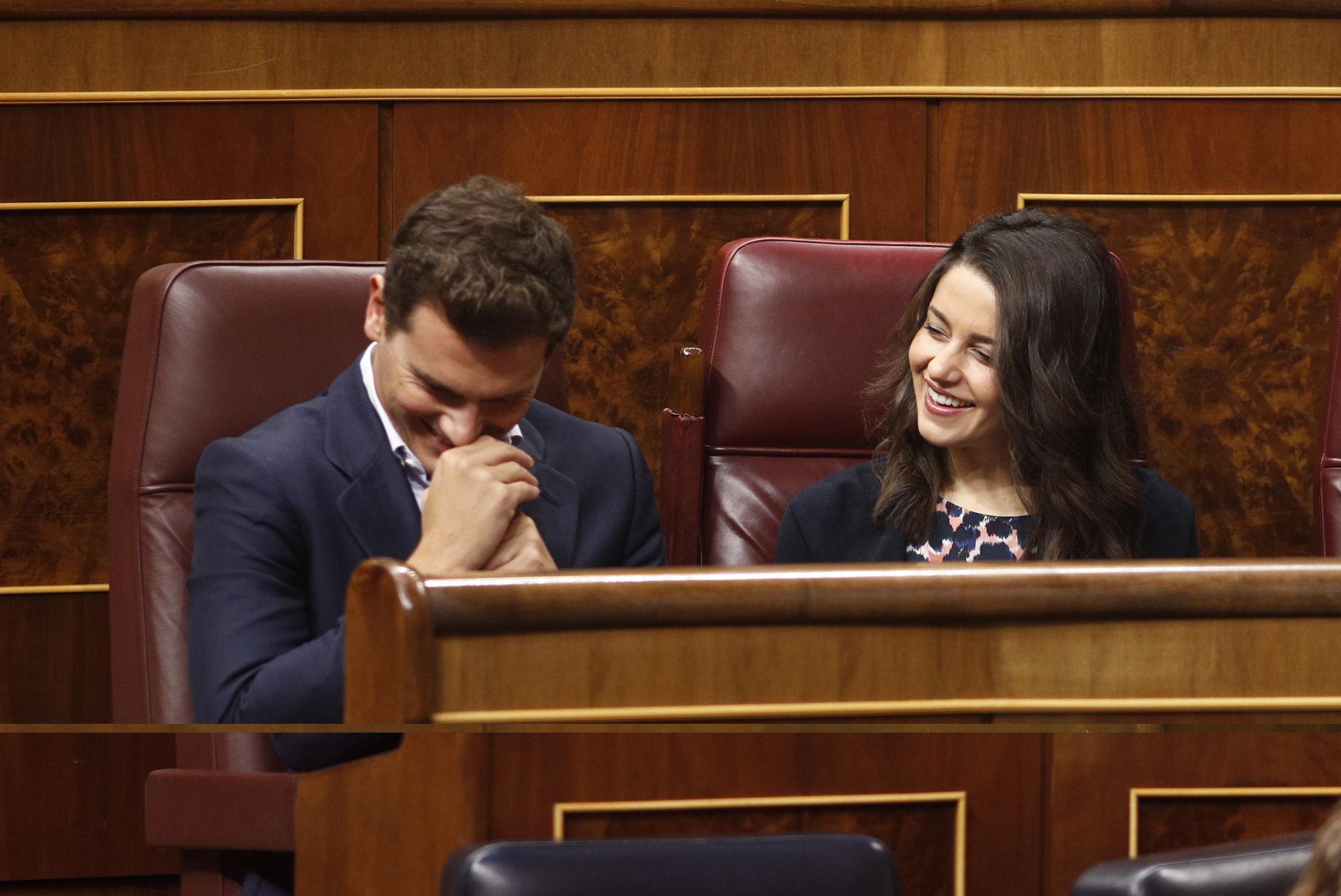 Albert Rivera e Inés Arrimadas en el Congreso de los Diputados en una imagen de archivo. Fuente: EP.