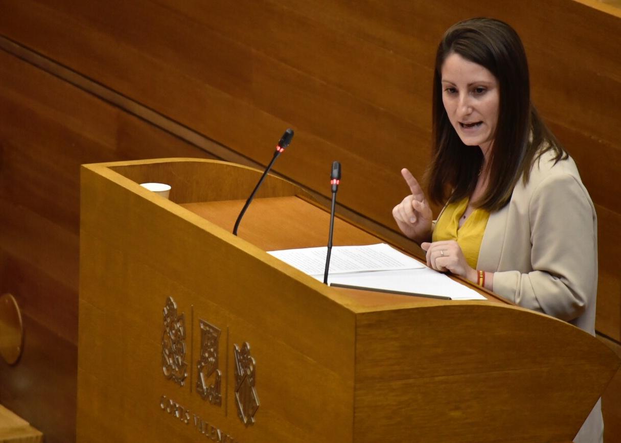EuropaPress 2205169 La diputada de VOX en Les Corts valencianas durante en el debate de investidura del President de la Generalitat 