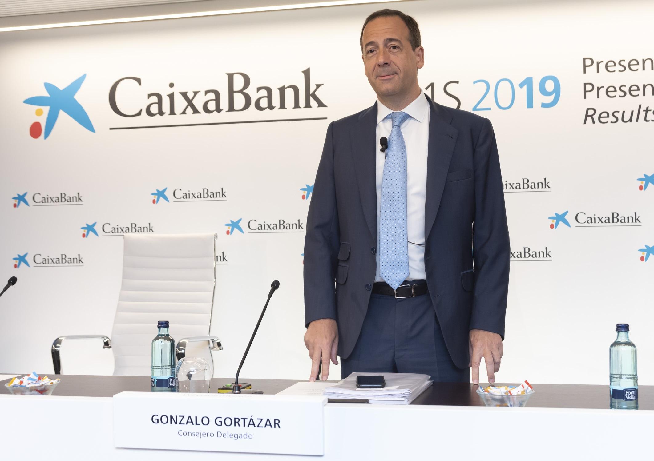 Gonzalo Gortázar, consejero delegado de CaixaBank, en la presentación de resultados del primer semestre de 2019