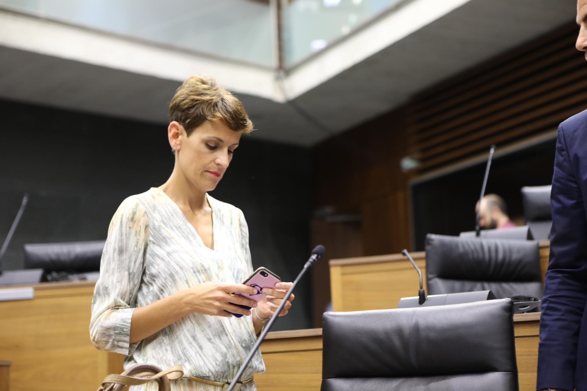 La candidata del PSOE a la Presidencia de Navarra, María Chivite. EP