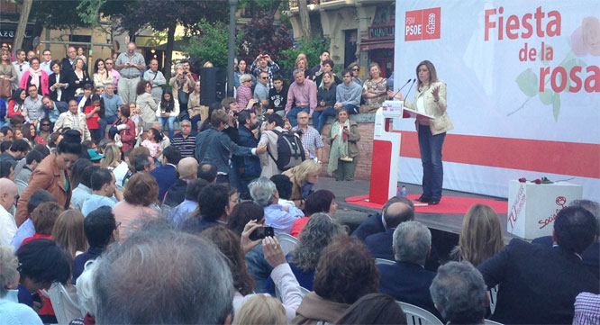 Susana Díaz en la Fiesta de la Rosa en Madrid
