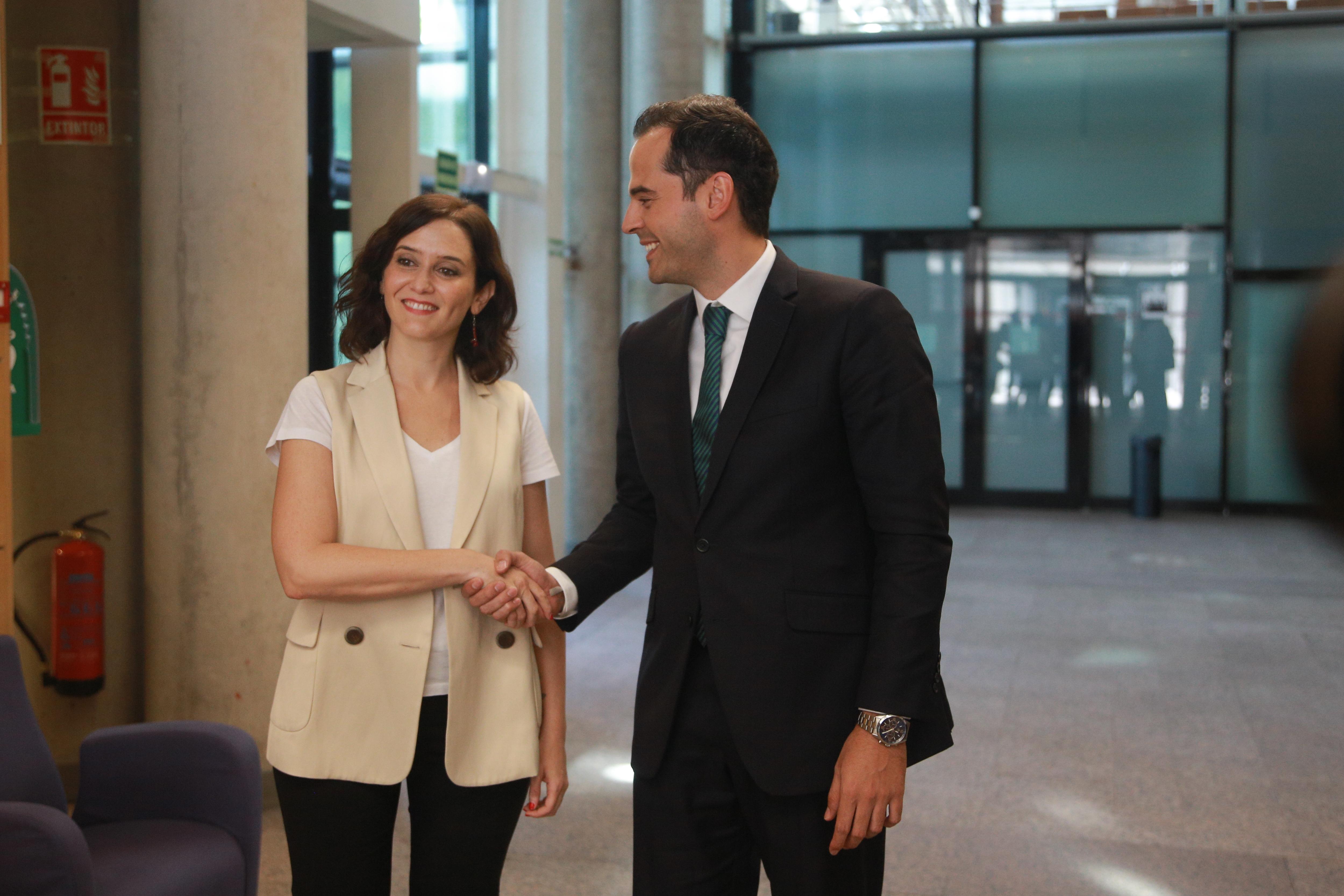 Isabel Díaz Ayuso e Ignacio Aguado. Fuente: Europa Press.