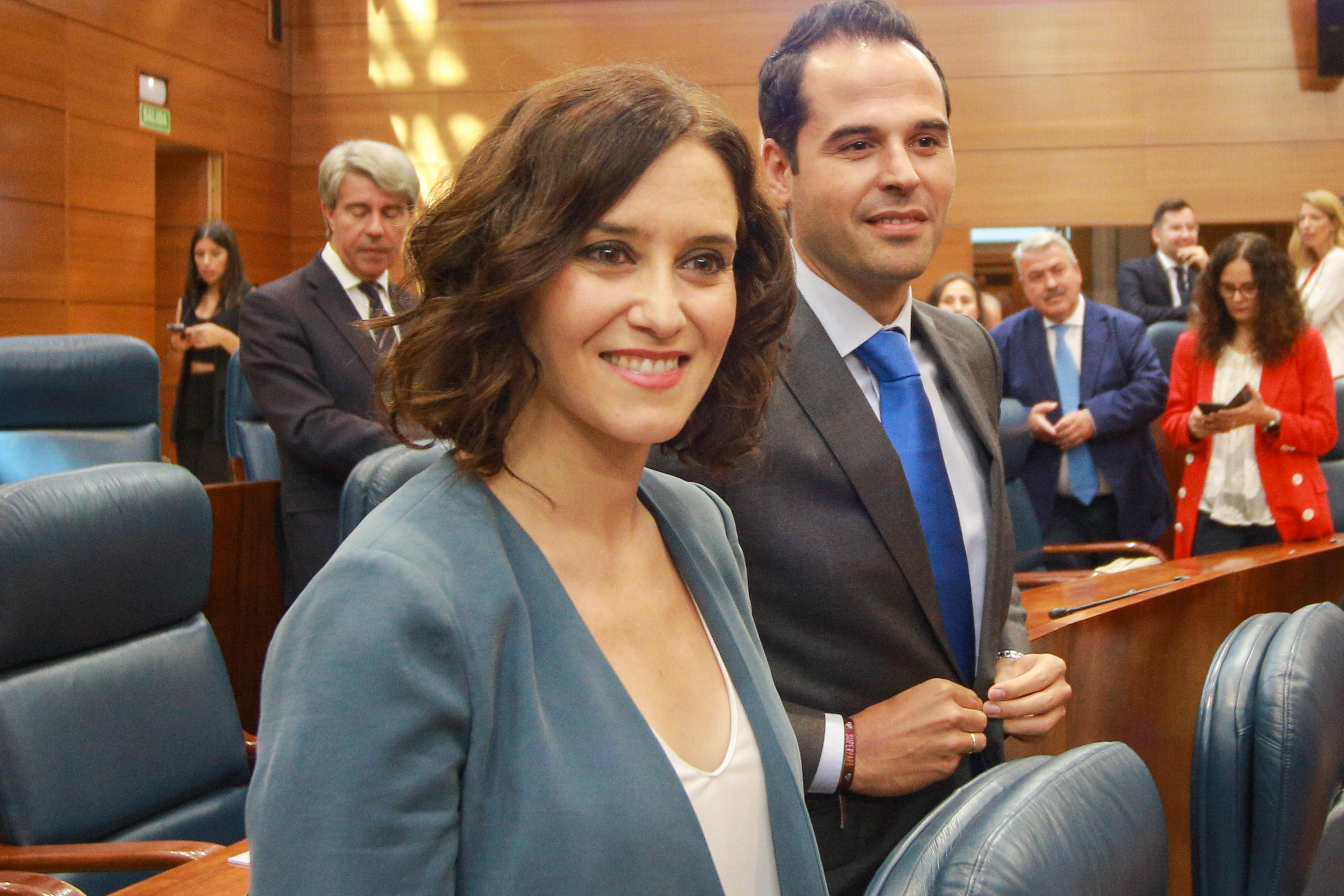 La presidenta de la Comunidad, Isabel Díaz Ayuso, y el vicepresidente Ignacio Aguado