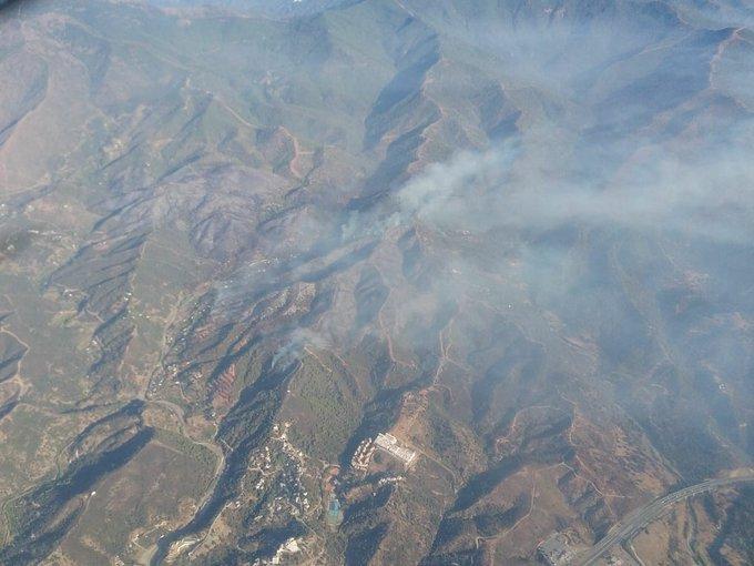 Imagen aérea del incendio Estepona. PLAN INFOCA