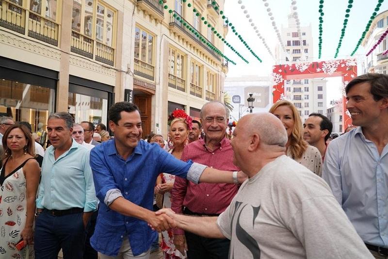 Juanma Moreno Bonilla en la feria de Málaga