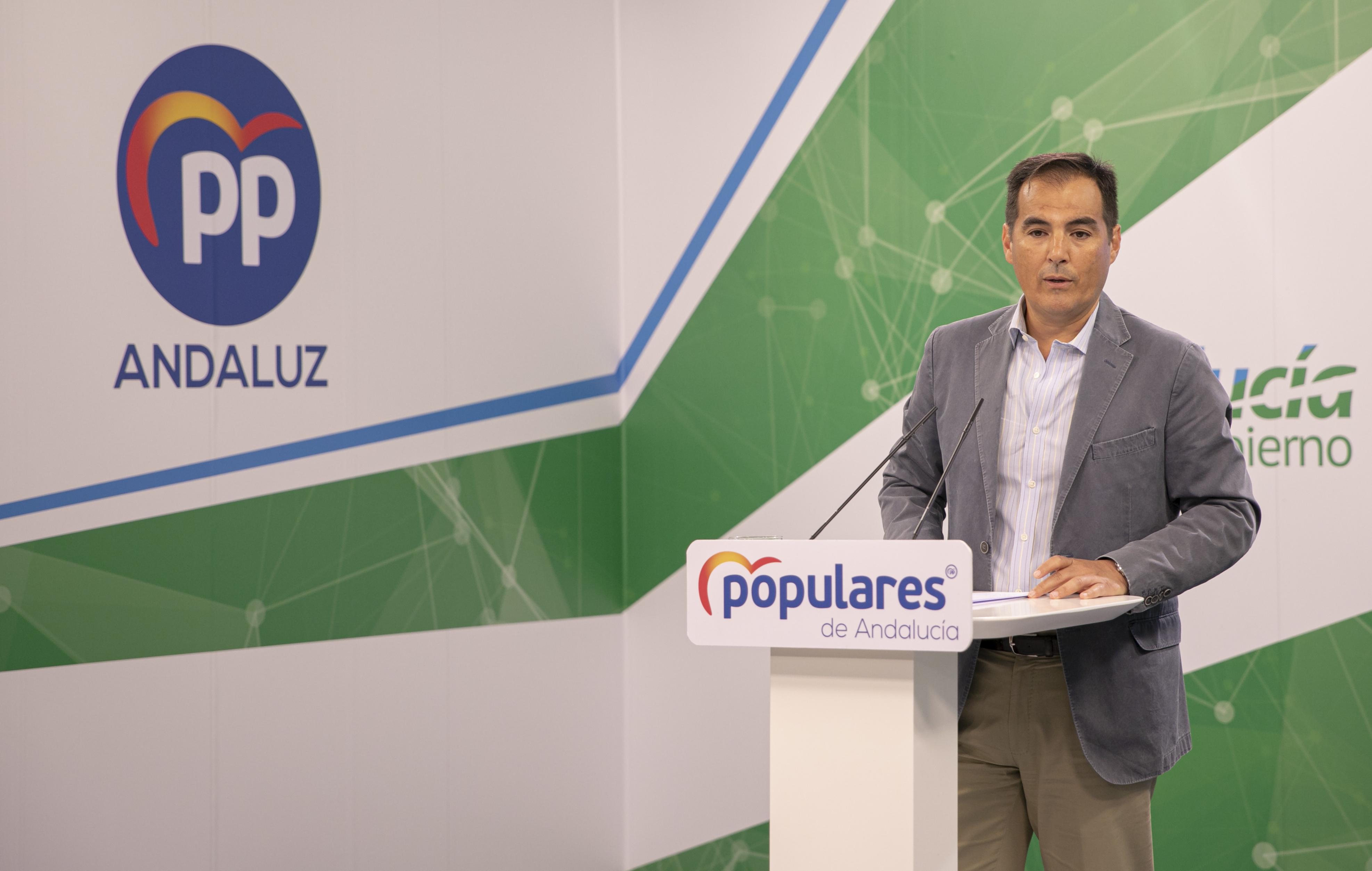 En Sevilla el portavoz del PP en el Parlamento andaluz José Antonio Nieto ofrece una rueda de prensa sobre el brote de listeriosis y trasladar un mensaje de tranquilidad 