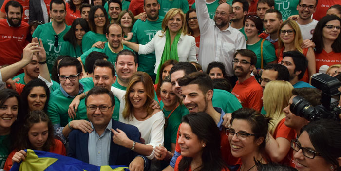 Valenciano, Susana Díaz y Martin Shulz ponen el 'no hay billetes' en un acto en Málaga