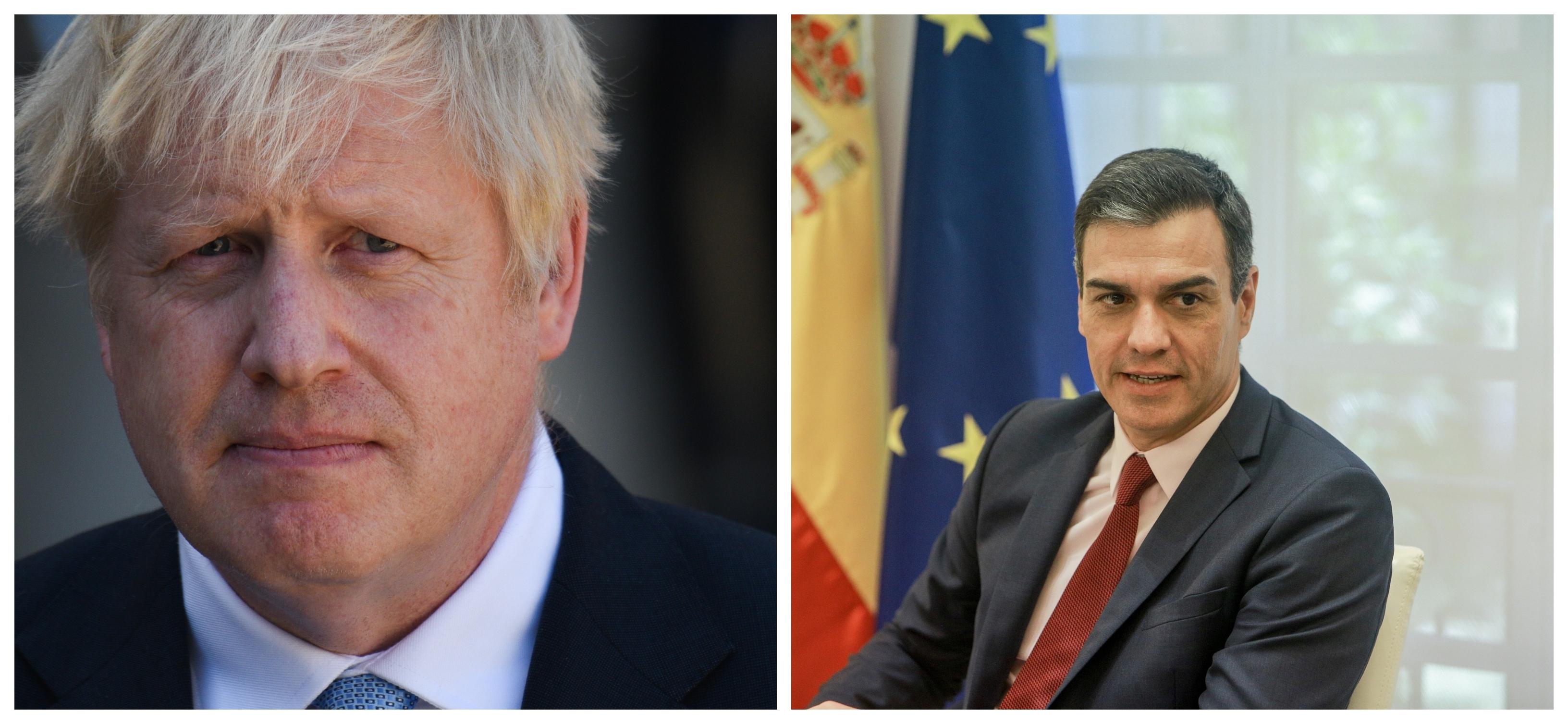Boris Johnson y Pedro Sánchez. Fuente: Europa Press / Elaboración propia.