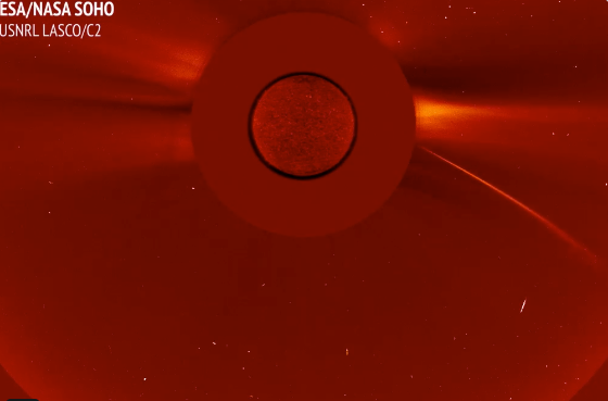Imagen del cometa evaporándose. Foto: ESA NASASun USNRL