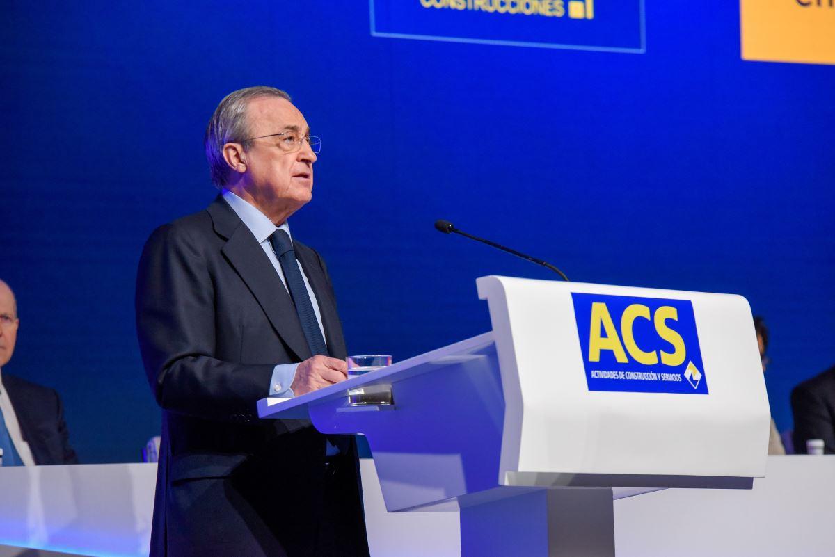 El presidente del Grupo ACS, Florentino Pérez, durante la última Junta General de Accionistas de la compañía