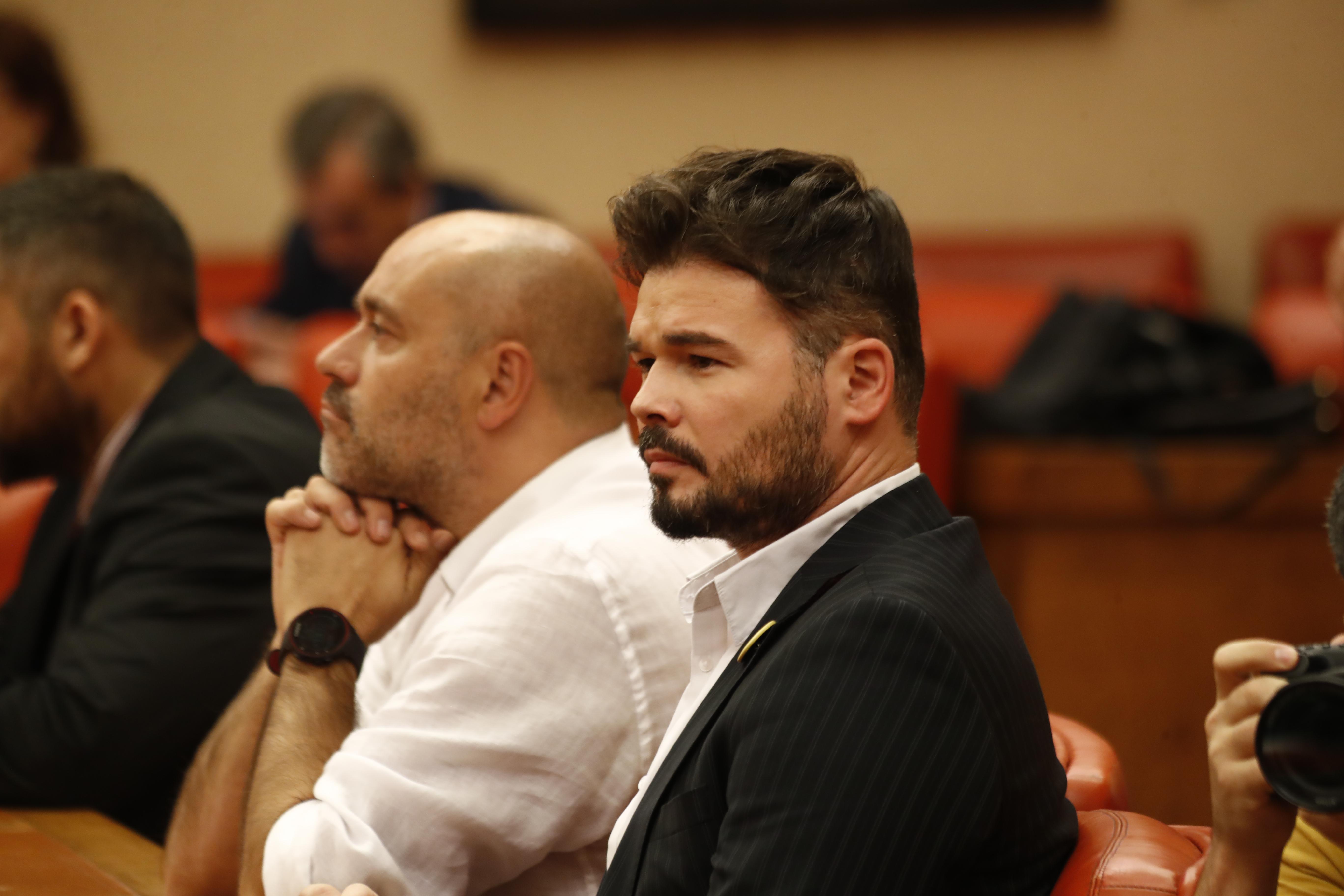 El portavoz de ERC en el Congreso de los Diputados Gabriel Rufián en el Congreso de los Diputados-Europa Press