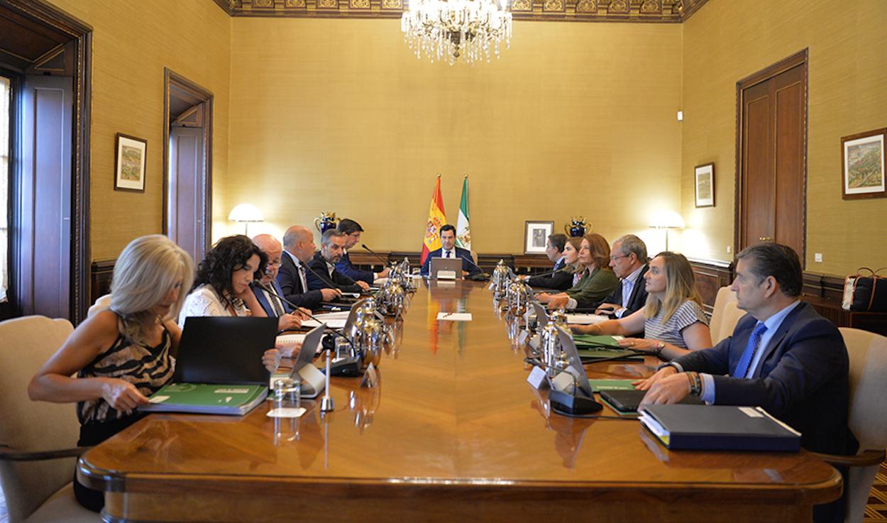 Reunión del Consejo de Gobierno, ayer tras la vuelta de vacaciones. OFICINA DEL PORTAVOZ