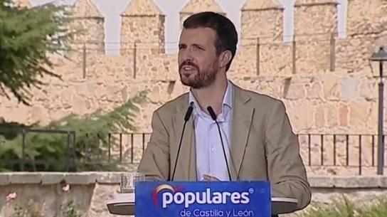 El presidente del PP Pablo Casado en la apertura del curso político en Ávila