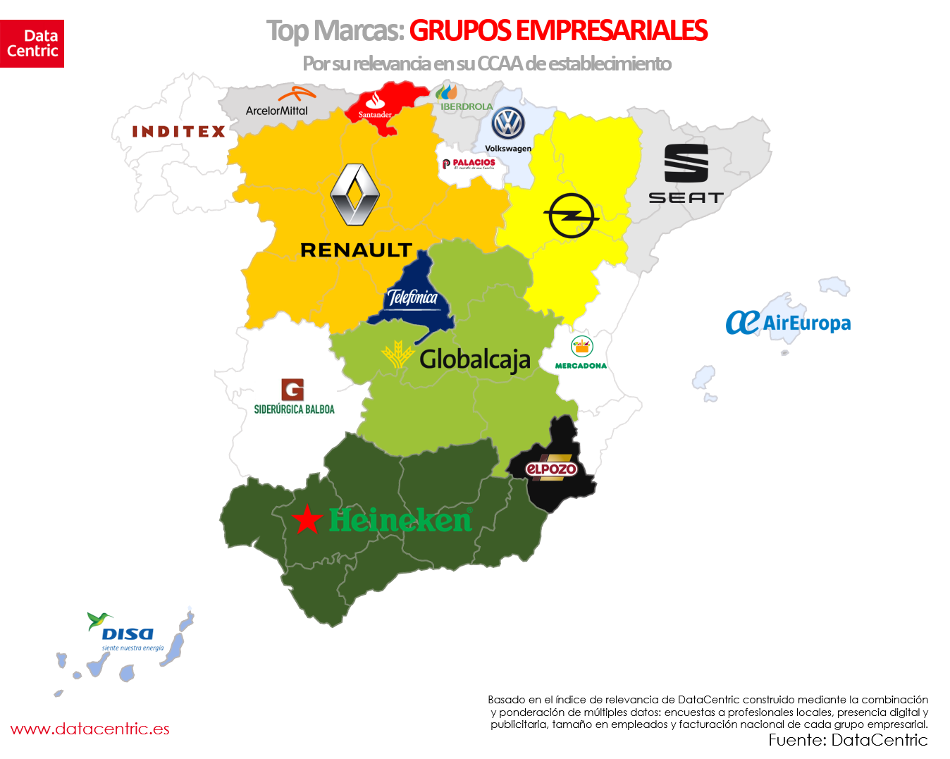 Mapa top marcas por GRUPO EMPRESARIAL