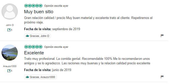 Captura de la web tripAdvisor