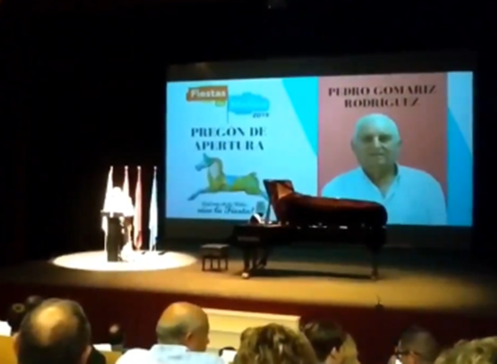 Pedro Gomariz durante el pregón ofrecido en Molina de Segura (Murcia). 