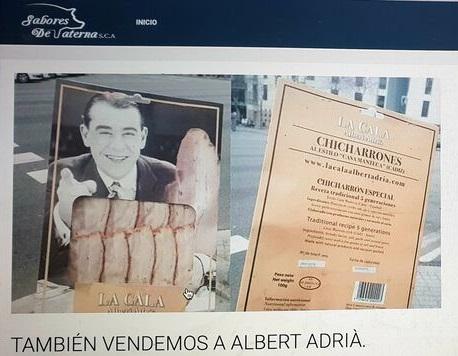 Pantallazo de la web de la empresa Sabores de Paterna donde anuncian que venden sus productos al chef Ferrán Adriá. Pantallazo de la web de la empresa Sabores de Paterna donde anuncian que venden sus productos al chef Ferrán Adriá.