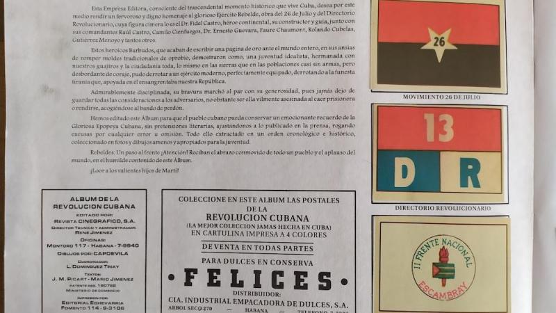 Álbum de la Revolución Cubana para Dulces en Conserva Felices