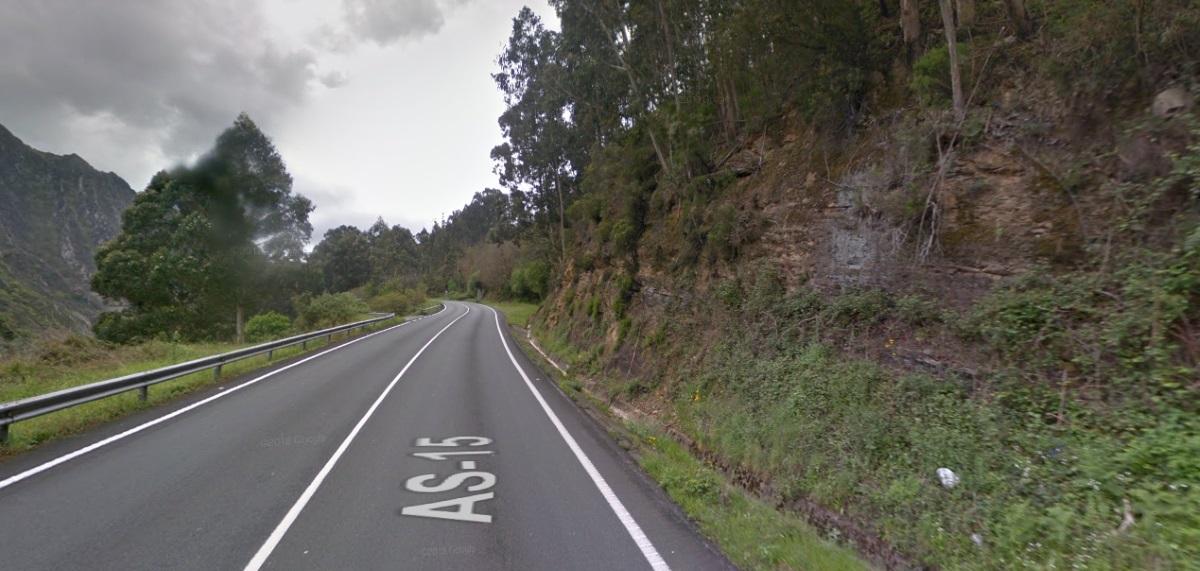 Carretera AS15 Pineo Calabazos. Fuente Google Maps