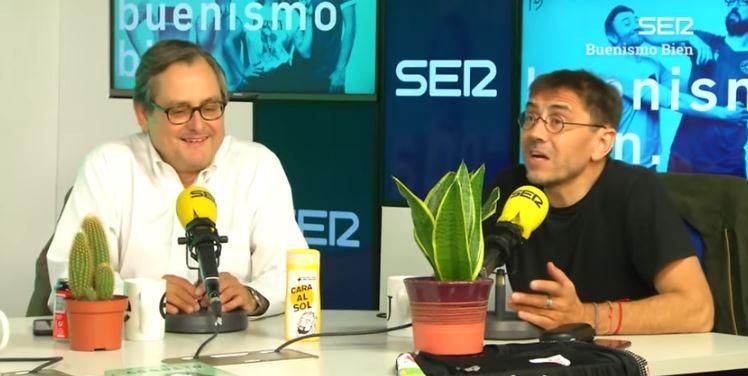 Paco Marhuenda y Juan Carlos Monedero en los estudios de la Cadena SER