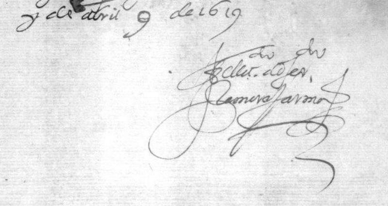 Firma de Fernando Ramírez Fariña en documentos del archivo general de Simancas.